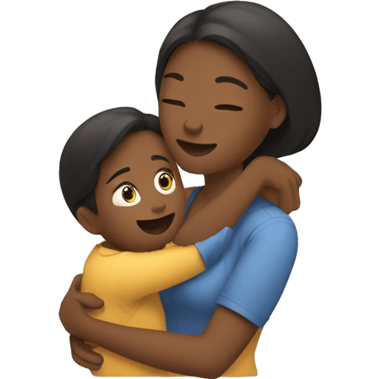 A mother hugs her Child  emoji