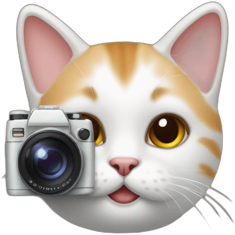 cute cat with camera emoji