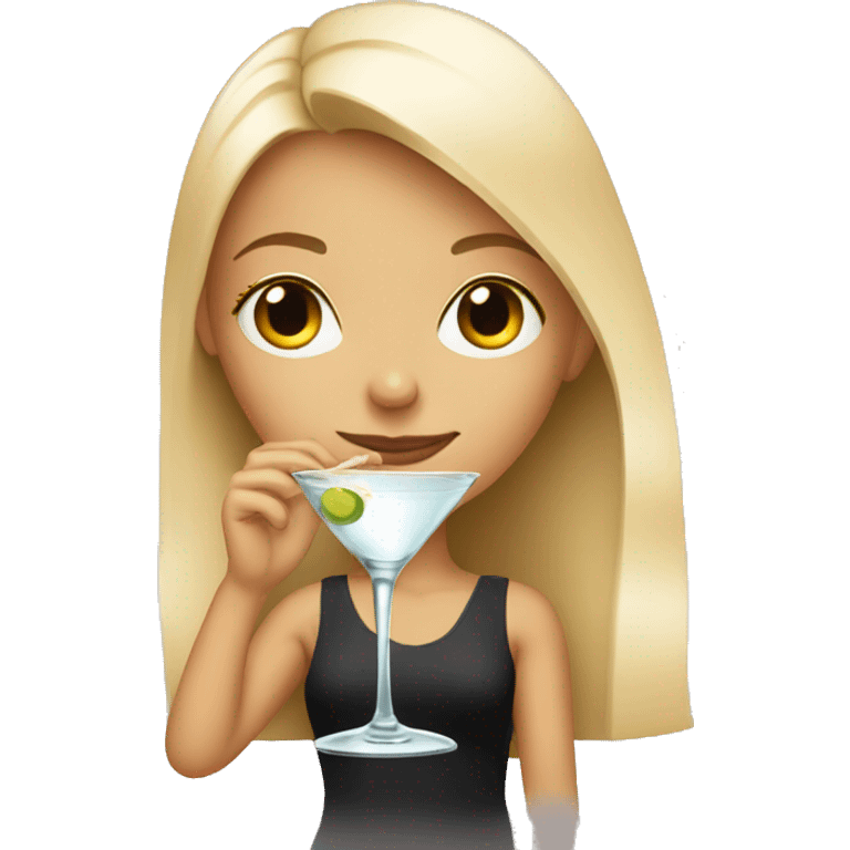 Blonde girl drinking a martini emoji