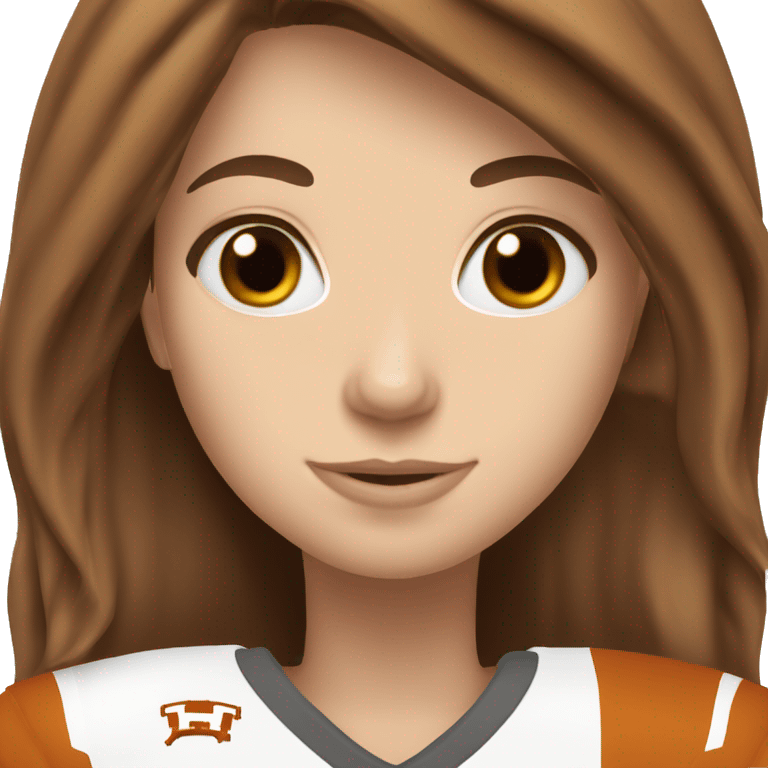 white girl brown hair Texas longhorns football emoji