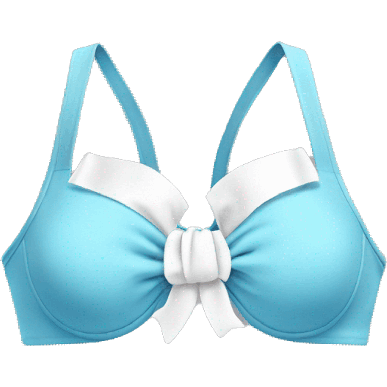 Baby blue bikini top with a white bow  emoji