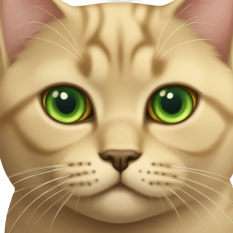 golden british shorthair with green eyes  emoji