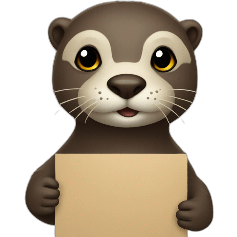 otter holding a sign where he wrote GG emoji