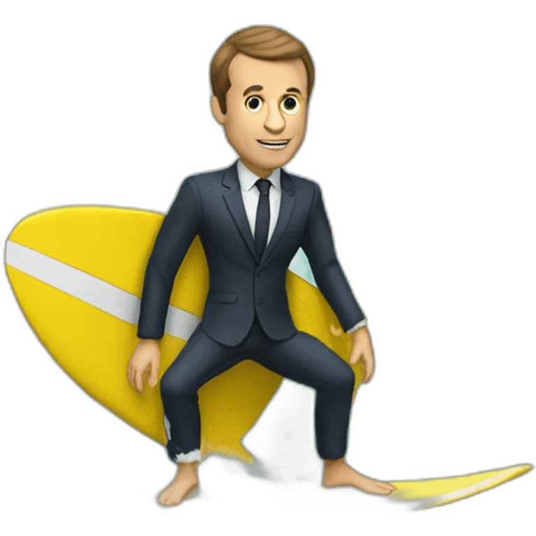 Macron qui surf emoji