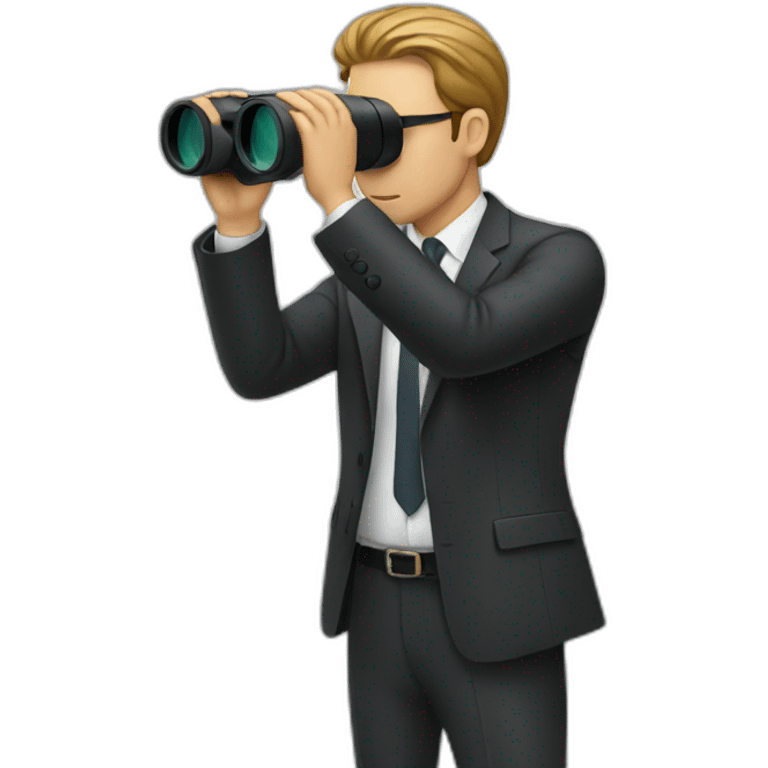 man in suit looking through binoculars emoji