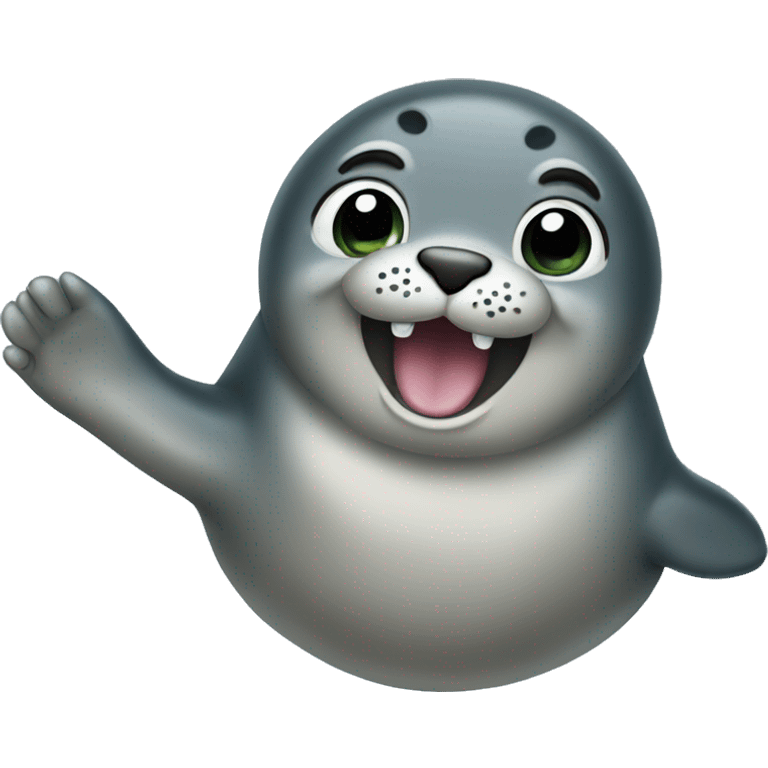 Seal waving  emoji