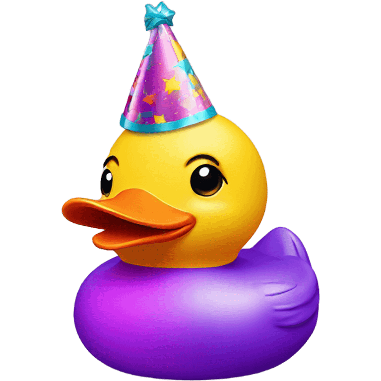 Rubber duck with party hat emoji