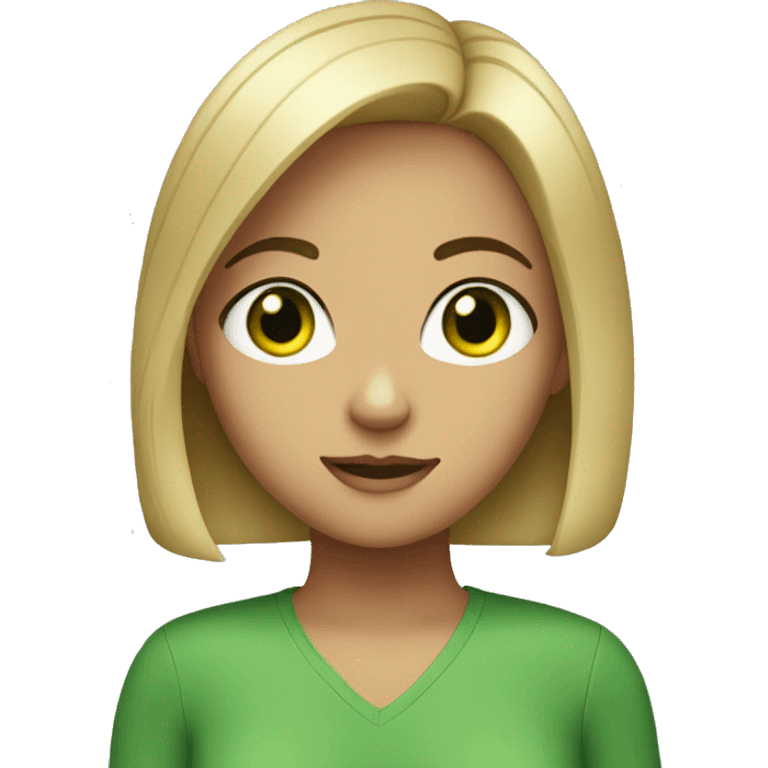 Girl with green eyes and bob  emoji