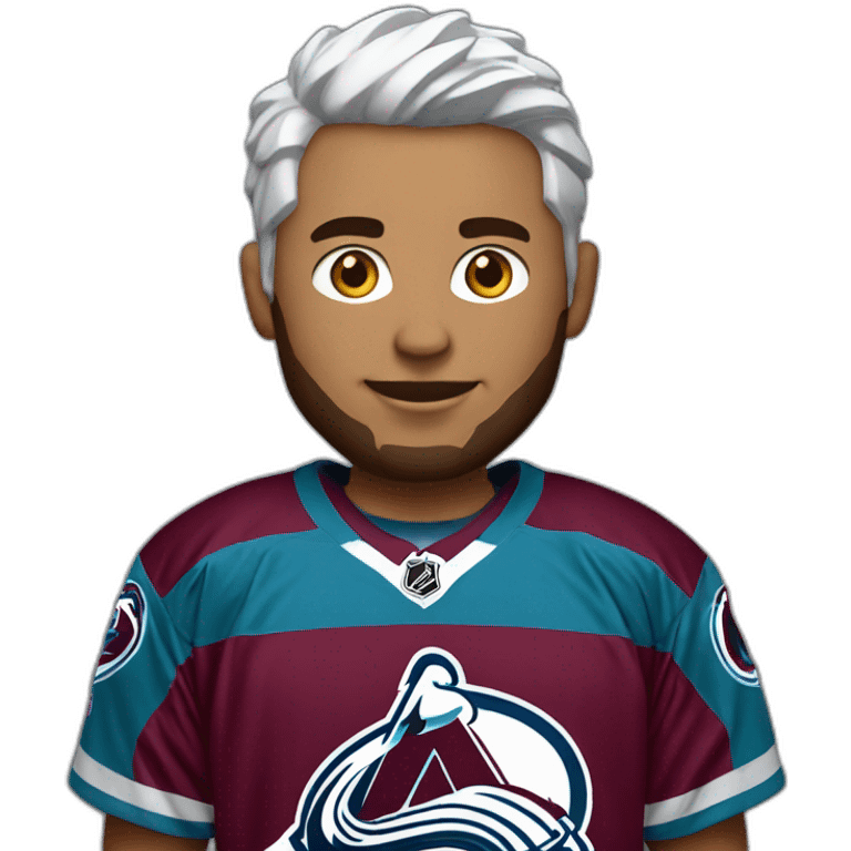 white video gamer with Colorado avalanche jersey emoji