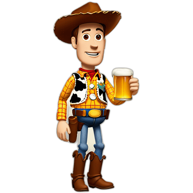 woody toy story holding a beer emoji