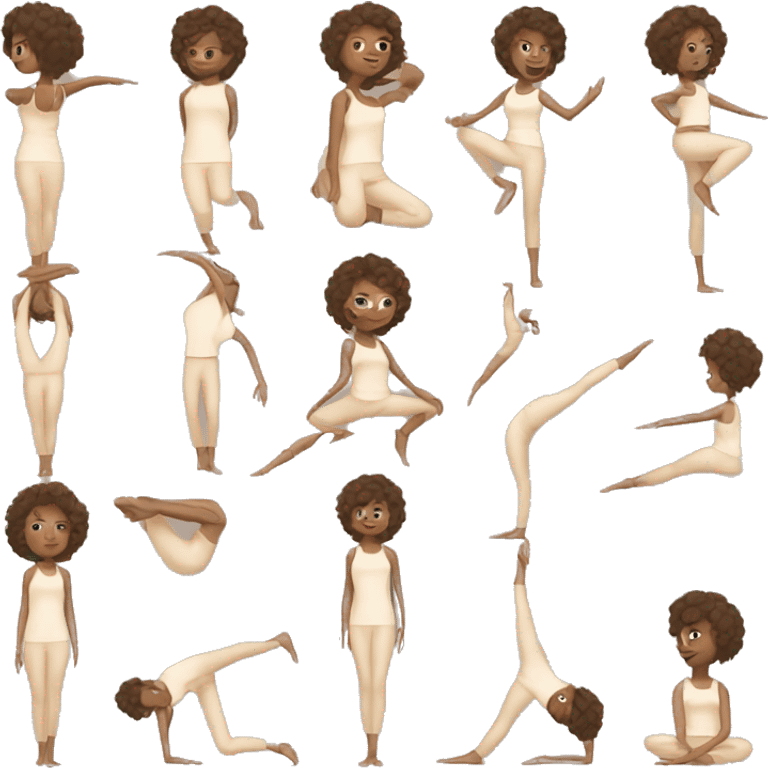 girl in beige clothes doing yoga emoji