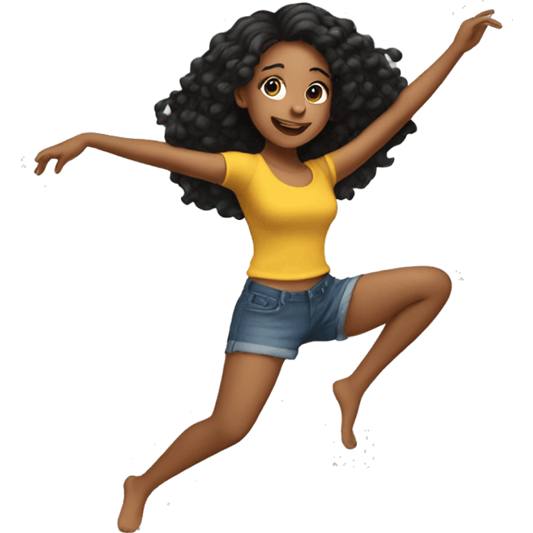 Mixed girl dancing  emoji