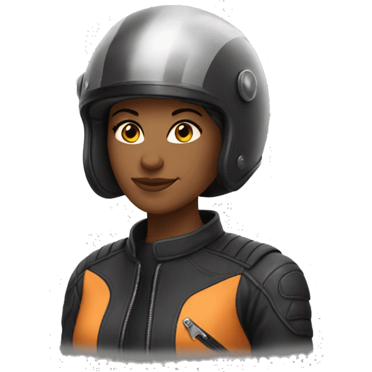 Woman in motorcycle helmet emoji