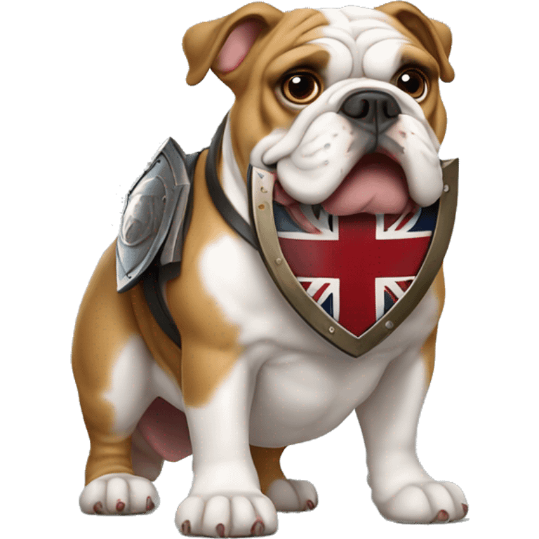 english bulldog with a shield emoji