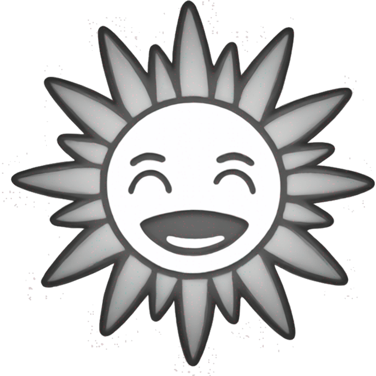 A sun like vacation emoji but no color just white outline emoji