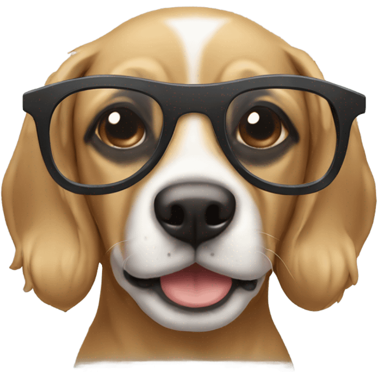 Perro con lentes emoji