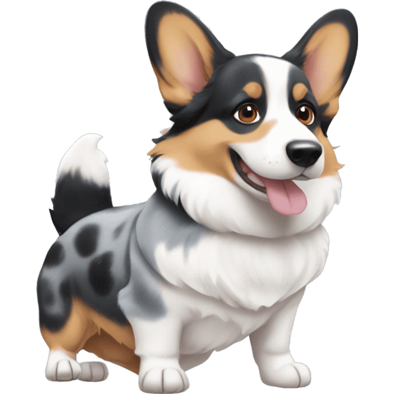 Corgi embark and blue Merle corgi hug emoji