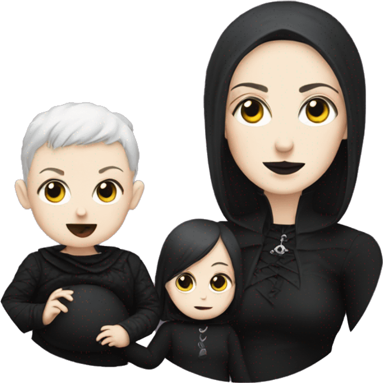 Goth mum and baby emoji