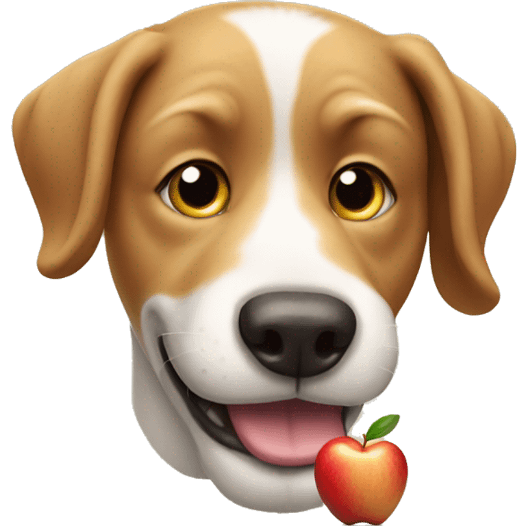 Dog with apple  emoji