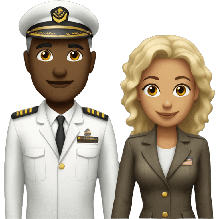 Black pilot and blonde woman emoji