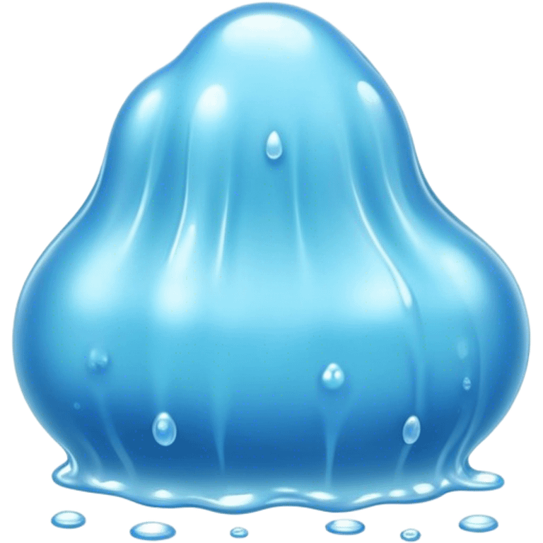 Cinematic Realistic Clear Blue Slime, glossy and translucent with a soft blue hue, light reflecting off its smooth surface, subtle bubbles trapped inside, slightly jiggling with movement, delicate highlights enhancing its wet and squishy texture, glowing with a soft, magical aura. emoji