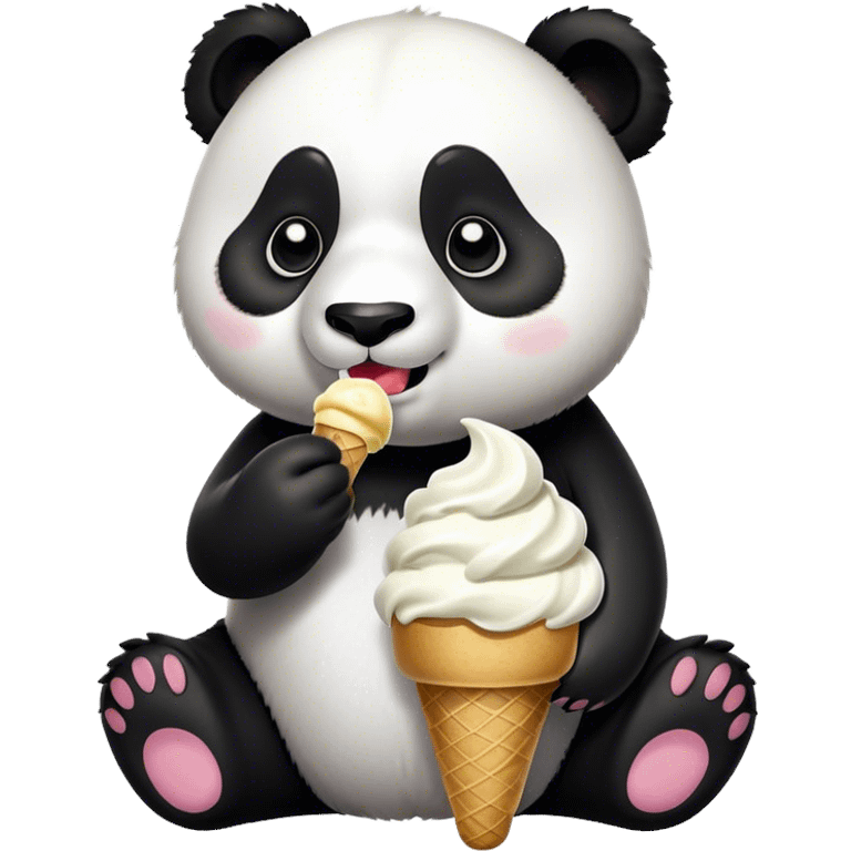 Panda eating ice cream emoji