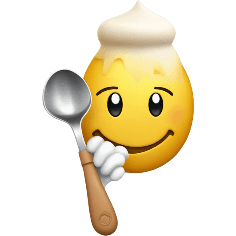 make an smiley emoji with a spoon that has baking powder in it emoji on his hand using a lighter on his other hand under the spoon  emoji