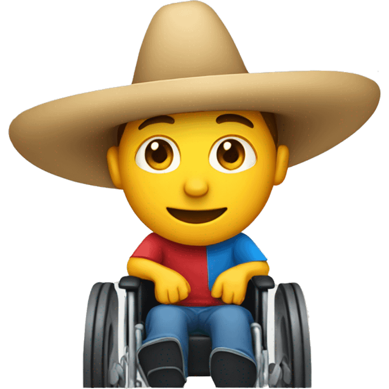 Guy in wheelchair wearing a sombrero  emoji