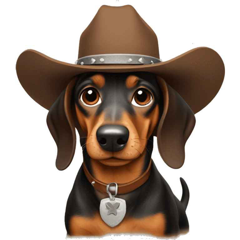 Dachshund cowboy emoji