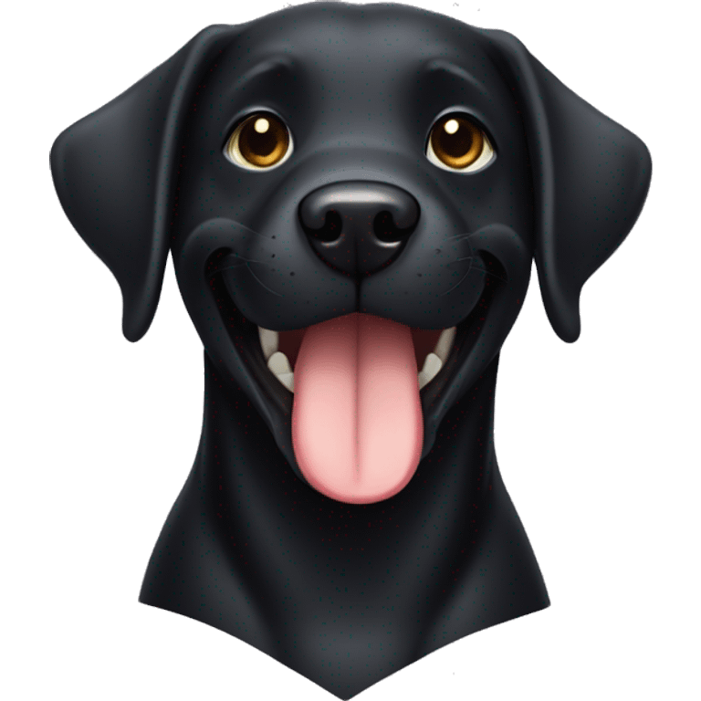 black Labrador Retriever Head smiling and holding thumbs up with its paw emoji