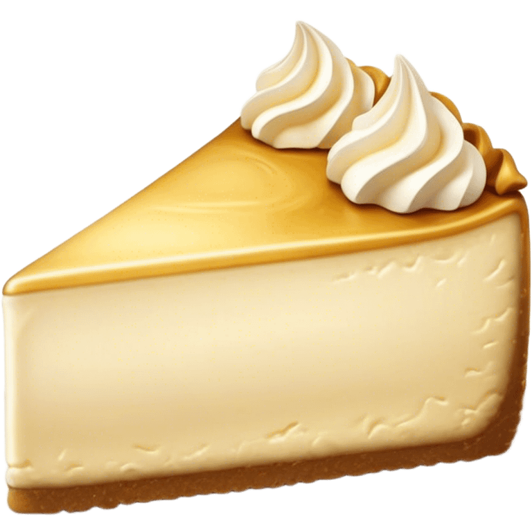 Cinematic Realistic Sernik Dessert Emoji, showcasing a rich, creamy cheesecake with a golden crust rendered with delicate textures and inviting, soft lighting. emoji