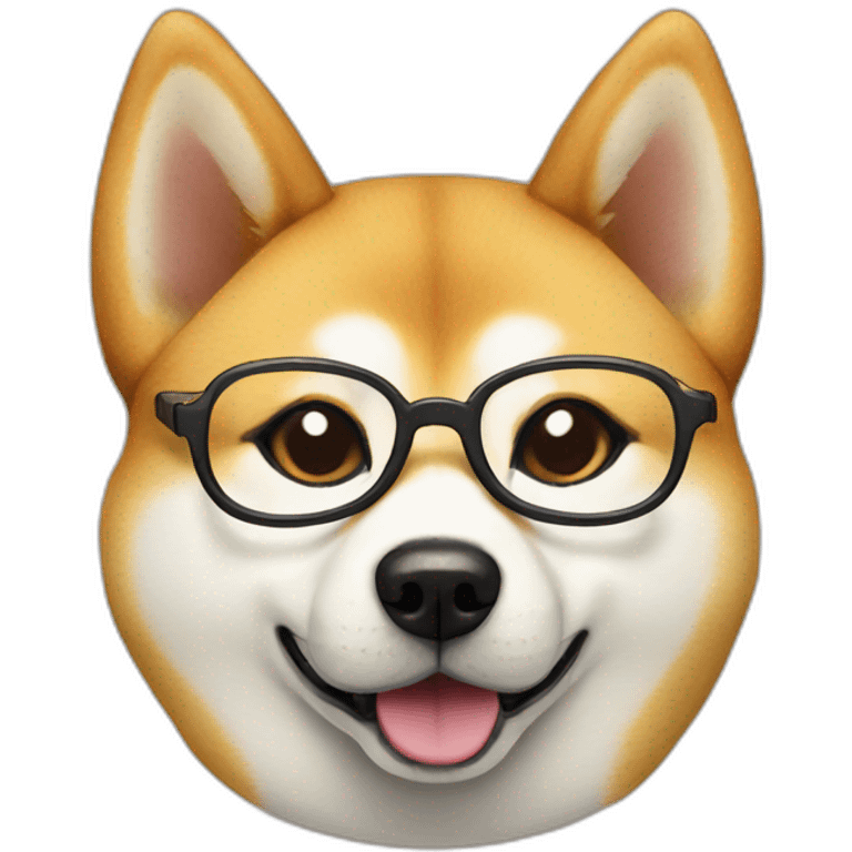 Shiba inu with glasses emoji