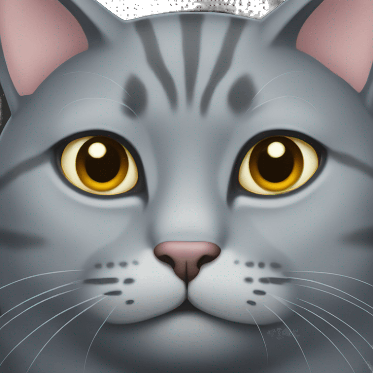 fat grey cat emoji