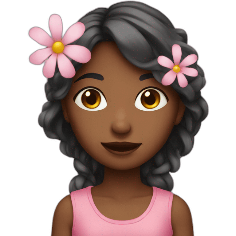 Girl with flower emoji