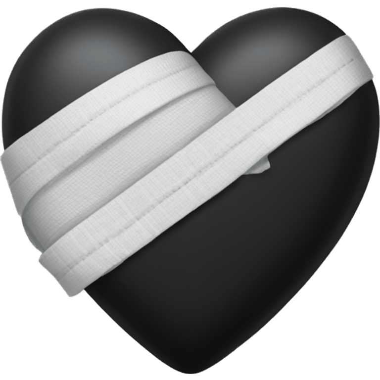 Black heart with bandages covering emoji