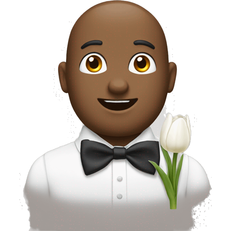 white tulip with bow ties  emoji