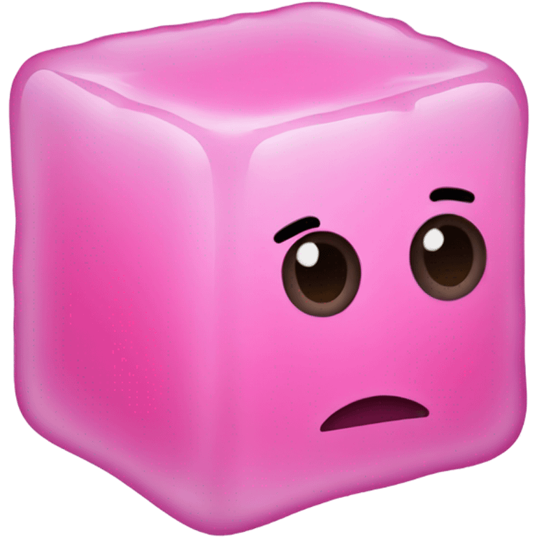 soild pink ice cube emoji