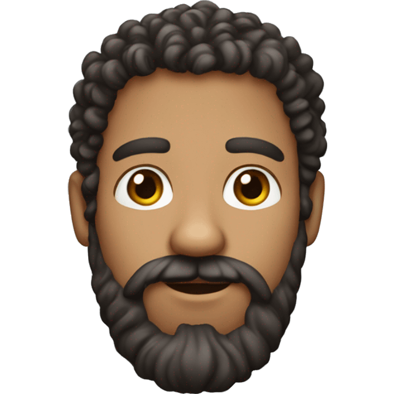 close-haired, curly guy with brown eyes, a beard and a big nose emoji