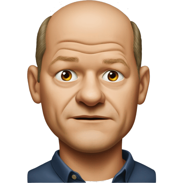 photorealistic Olaf Scholz shrugs guiltily emoji