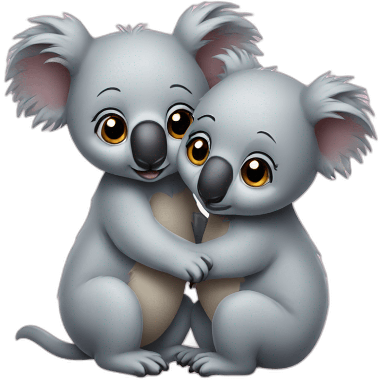 Two koala kissing each other emoji