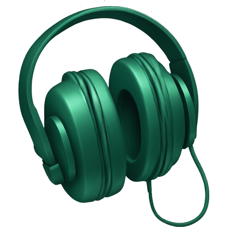 Dark green headphones emoji