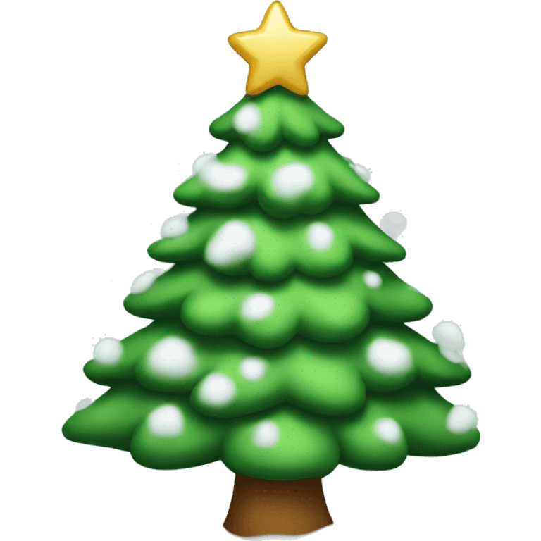 Christmas tree with snow bow on top emoji