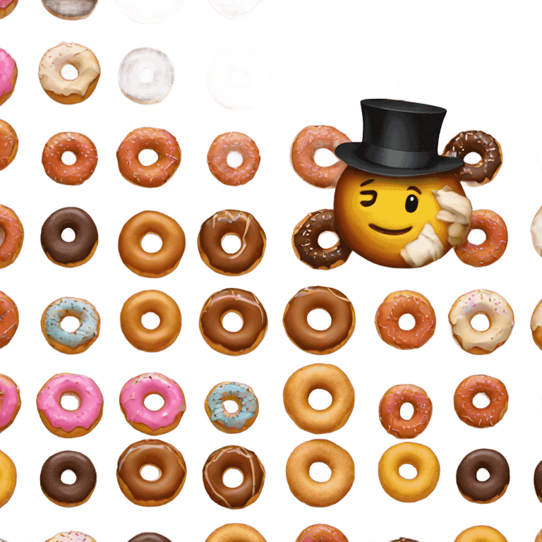 Donut wearing top hat  emoji