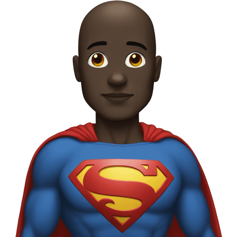 Dark skin bald superman emoji