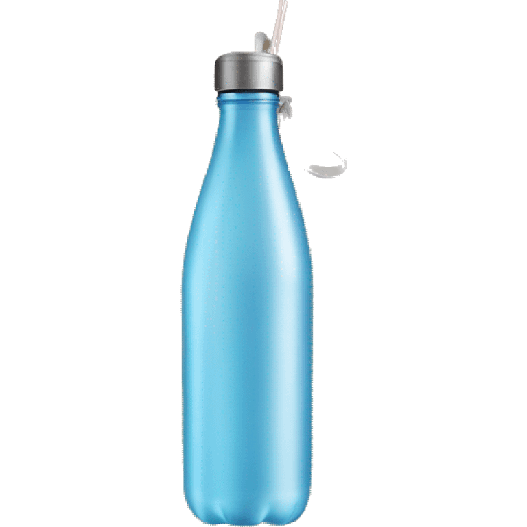 Beige water bottle with handle and straw emoji