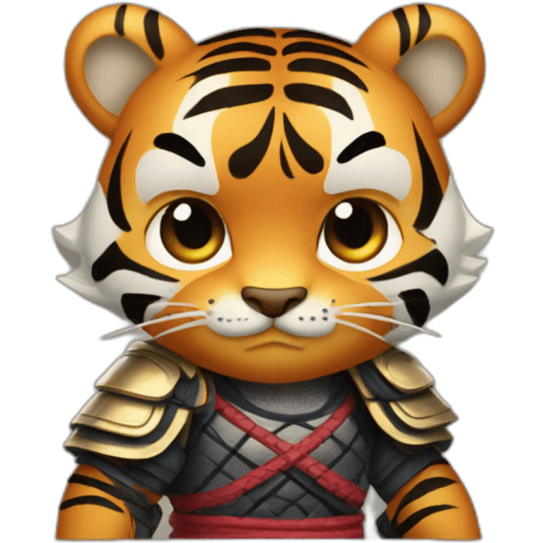 Tiger samurai with his arms crossed emoji