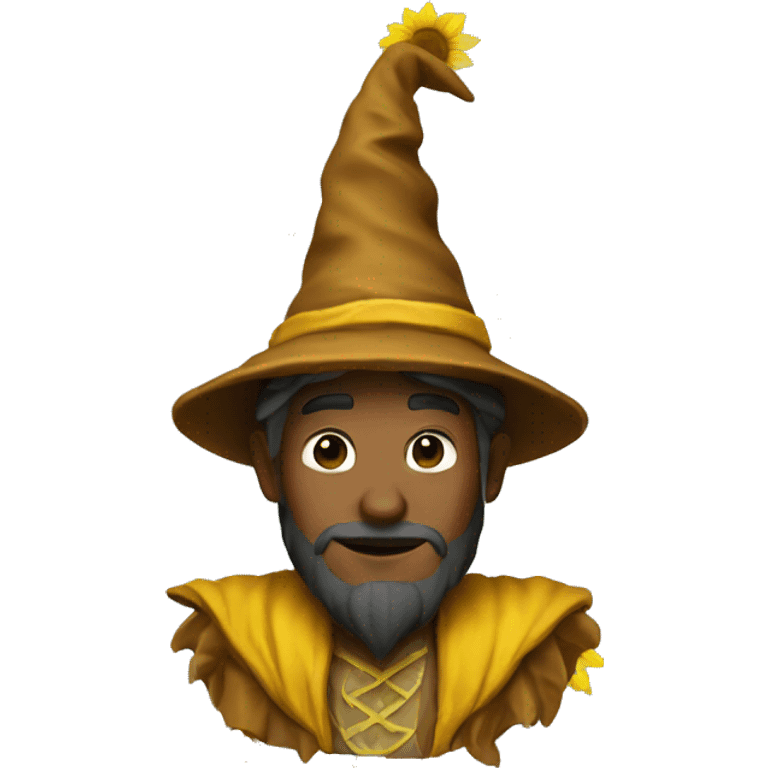 a wizard with a sunflower hat emoji