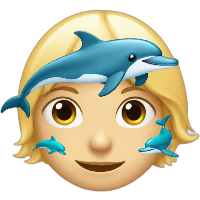 a face with dolphins in its eyes emoji