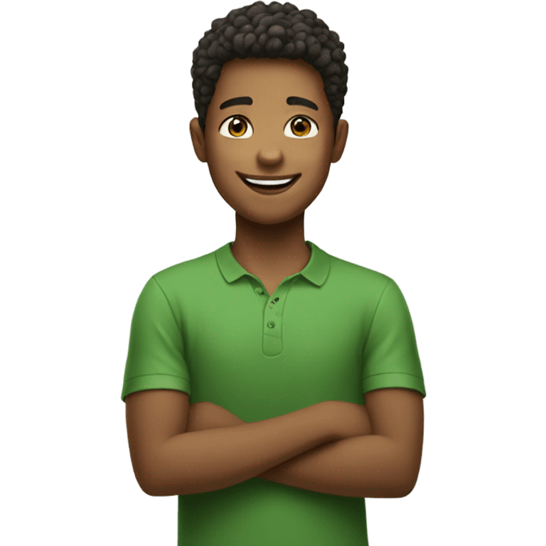 smiling boy in green shirt emoji