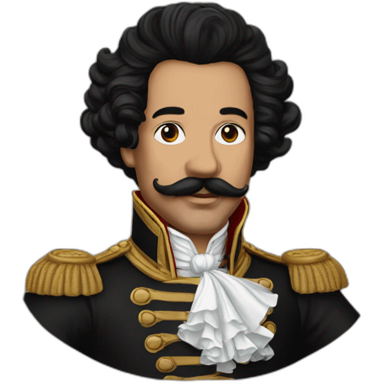 Louis XIII black hair and moustache  emoji